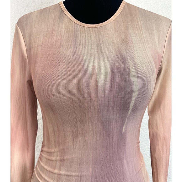 ZARA • Abstract Printed Tulle Long Sleeve Blouse Top - Picture 11 of 14